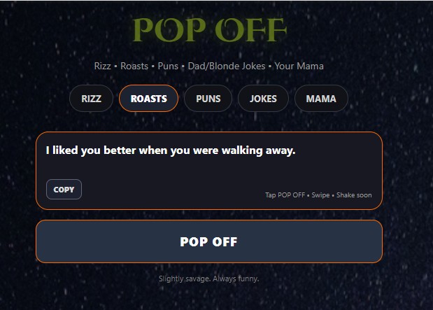PopOff app